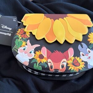 NWT!! Loungefly Disney Yellow & Orange Sunflower Bambi Crossbody Bag